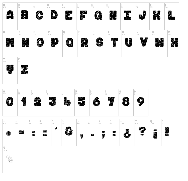 Maki & Fugu font map
